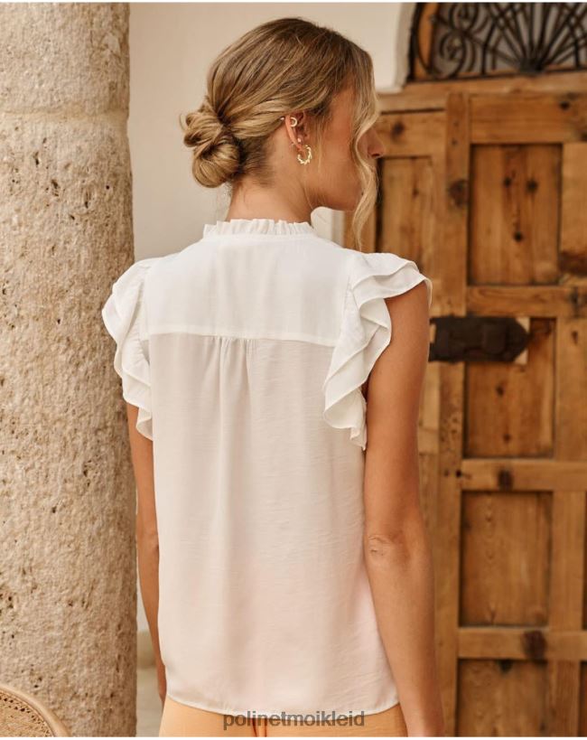 Polin et moi Rüschenbluse April HT8R173 Kleidung Weiß