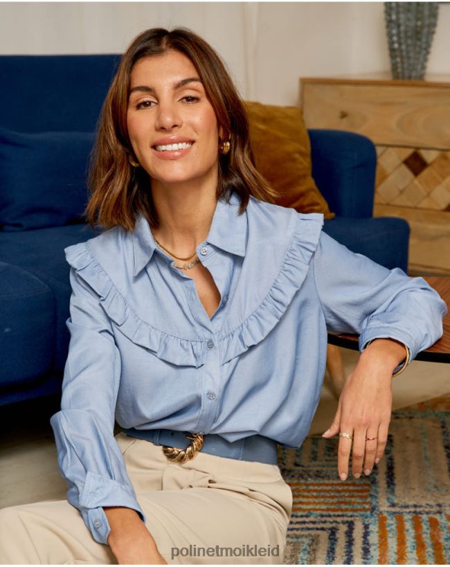 Polin et moi Rosana-Rüschenhemd HT8R236 Kleidung Denim