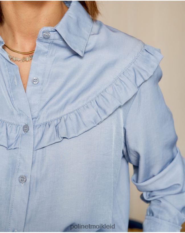 Polin et moi Rosana-Rüschenhemd HT8R236 Kleidung Denim