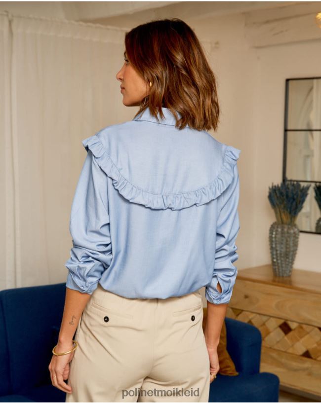 Polin et moi Rosana-Rüschenhemd HT8R236 Kleidung Denim