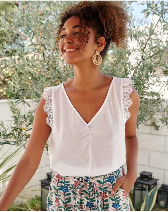 Polin et moi Spitzenbluse Mery HT8R153 Kleidung Weiß