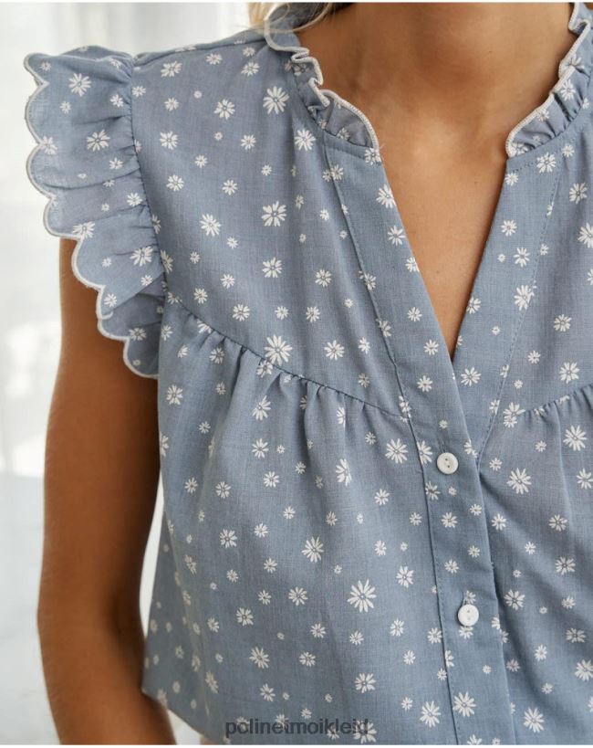 Polin et moi Top Mady Gänseblümchen HT8R146 Kleidung Denim