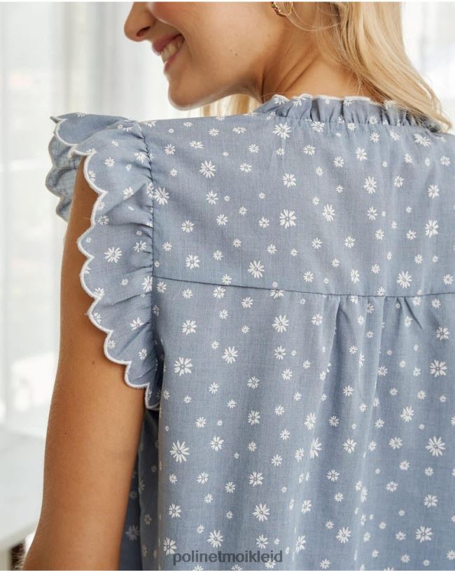 Polin et moi Top Mady Gänseblümchen HT8R146 Kleidung Denim