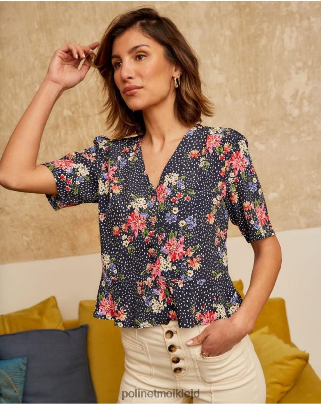 Polin et moi Topos Fabia Bluse HT8R220 Kleidung Marine