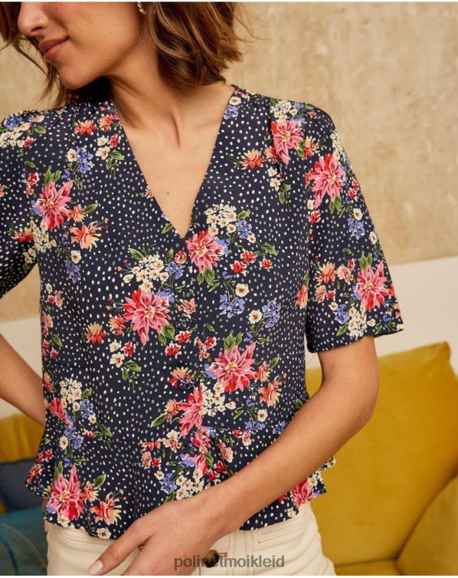 Polin et moi Topos Fabia Bluse HT8R220 Kleidung Marine