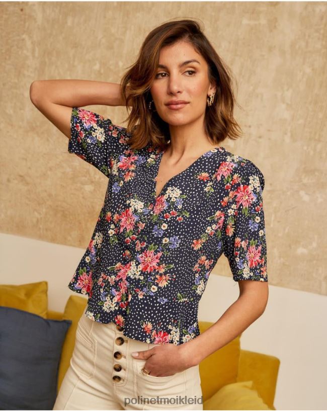 Polin et moi Topos Fabia Bluse HT8R220 Kleidung Marine