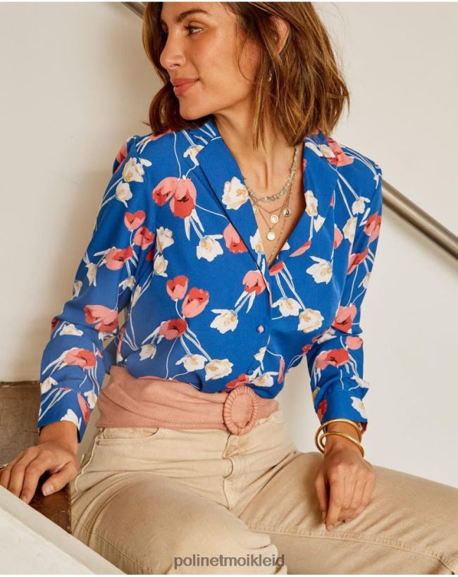 Polin et moi Tulpenhemd Talia HT8R224 Kleidung klein blau