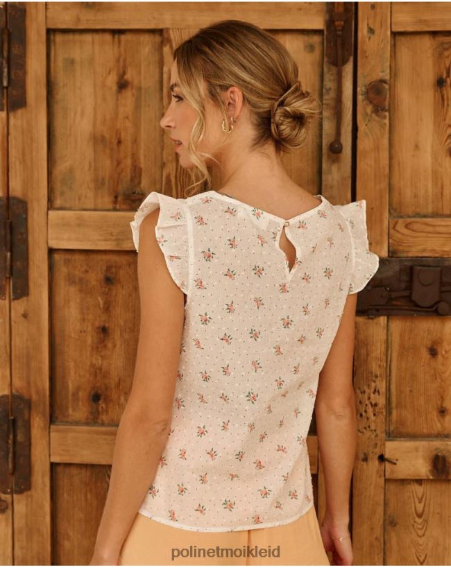 Polin et moi bluse blumen nessa HT8R174 Kleidung Lachs