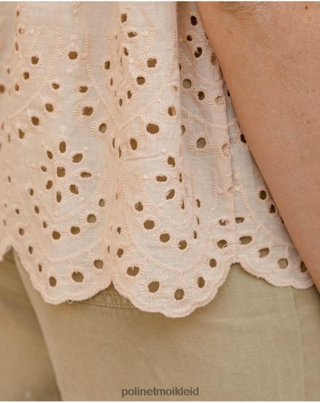 Polin et moi durchbrochene Marina-Bluse HT8R237 Kleidung Beige