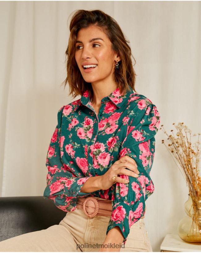 Polin et moi flor rosiges Hemd HT8R230 Kleidung grüner Wald