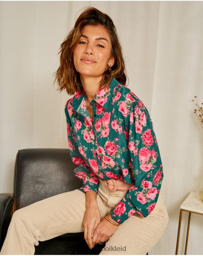 Polin et moi flor rosiges Hemd HT8R230 Kleidung grüner Wald