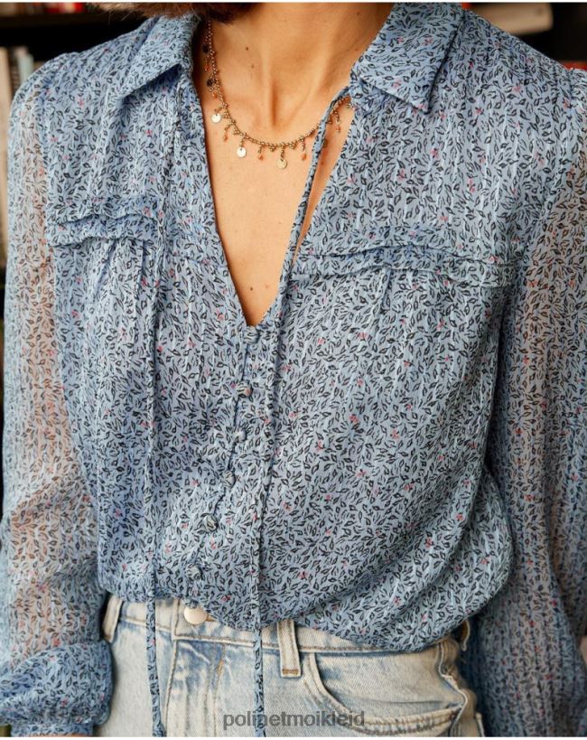 Polin et moi xia Blusenknöpfe HT8R217 Kleidung klein blau