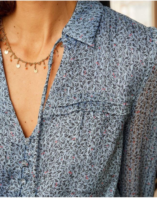 Polin et moi xia Blusenknöpfe HT8R217 Kleidung klein blau