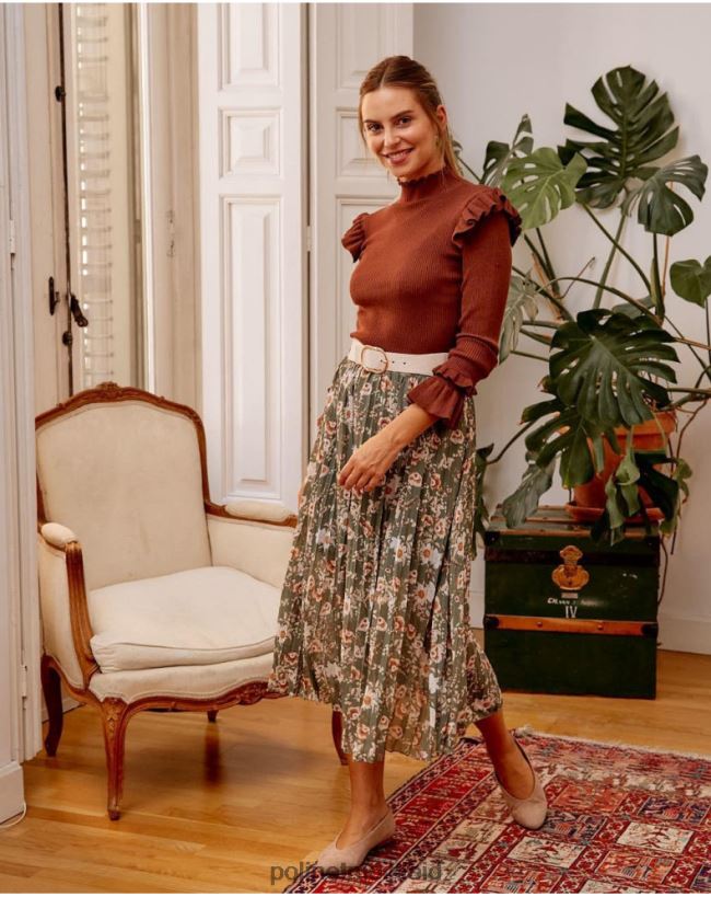 Polin et moi Faltenrock Dunia HT8R299 Kleidung kaki