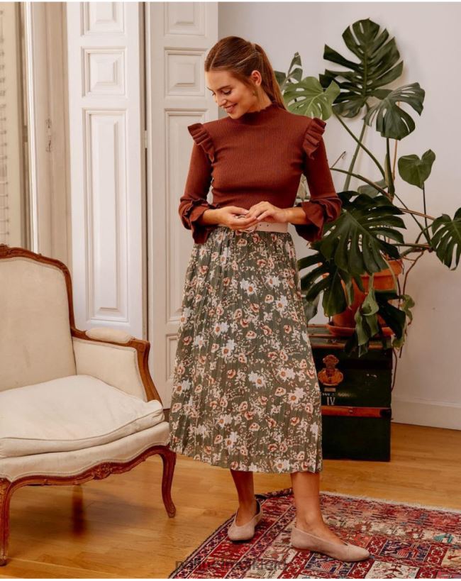 Polin et moi Faltenrock Dunia HT8R299 Kleidung kaki