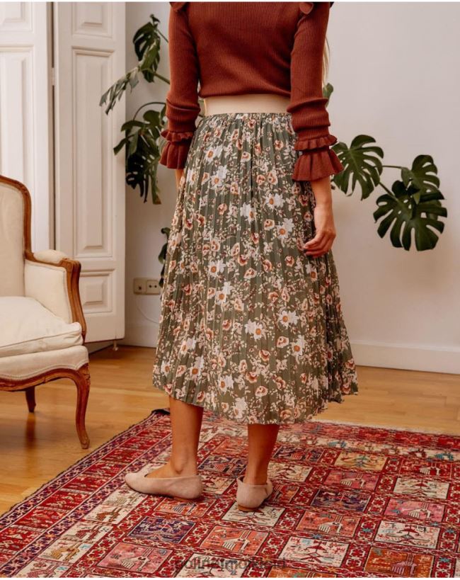 Polin et moi Faltenrock Dunia HT8R299 Kleidung kaki