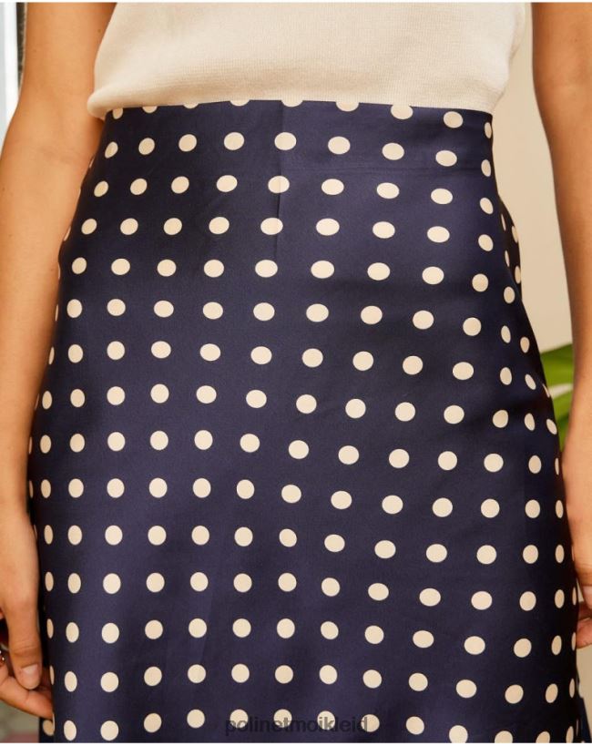 Polin et moi Floria gepunkteter Rock HT8R322 Kleidung Marine