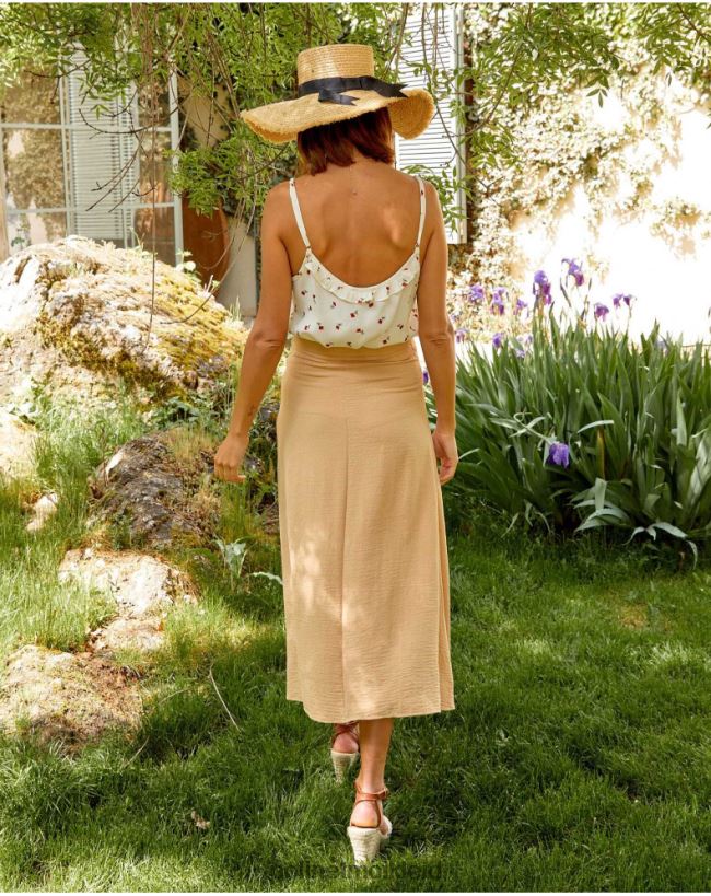 Polin et moi Melanie-Knopfrock HT8R317 Kleidung Beige