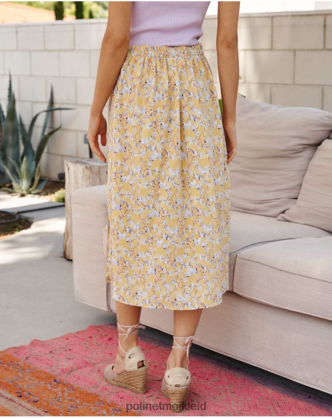 Polin et moi Rock Blumen Genevieve HT8R297 Kleidung Gelb