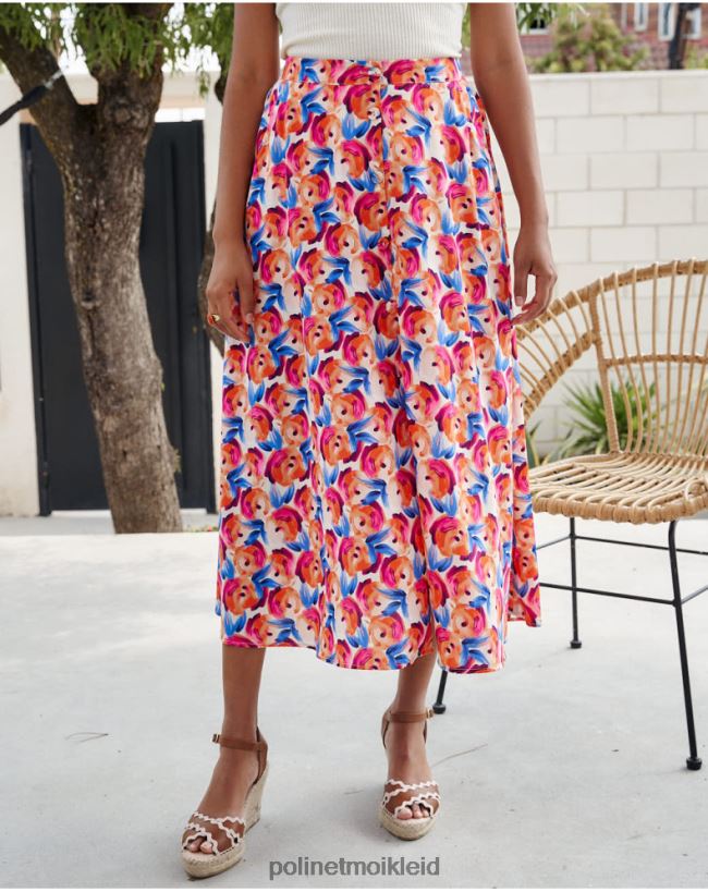 Polin et moi Rock Blumen Hannah HT8R320 Kleidung orange