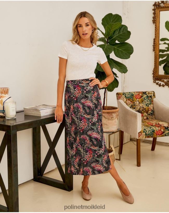 Polin et moi Rock Blumen Jara HT8R309 Kleidung Schwarz