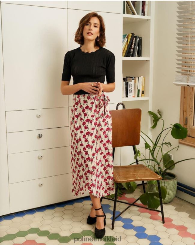 Polin et moi Rock Blumen Patricia HT8R311 Kleidung Kirsche