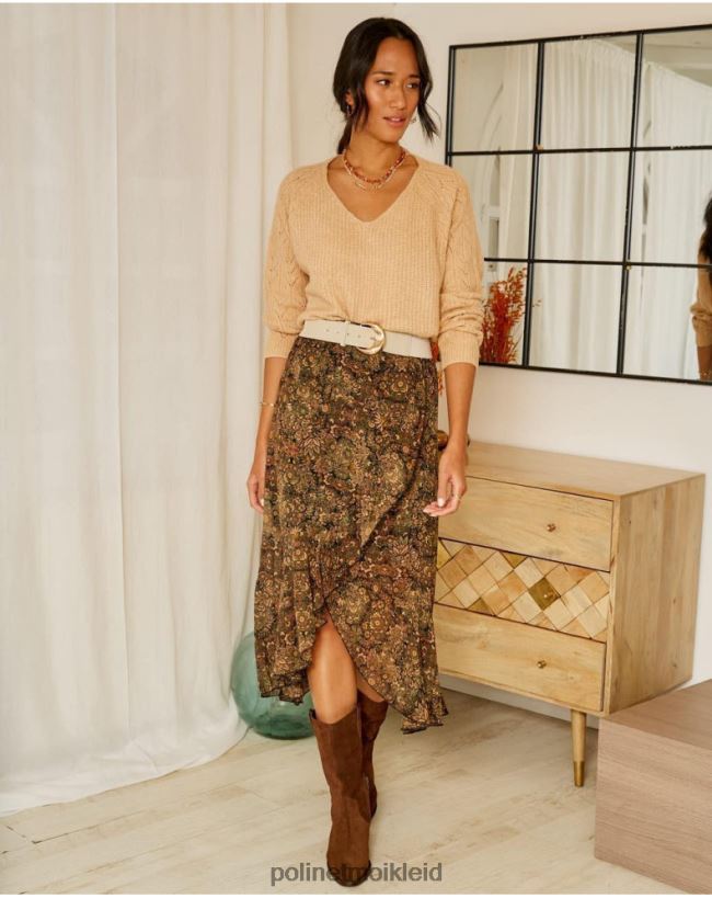 Polin et moi Rock Rüschen Schäferin HT8R321 Kleidung kaki