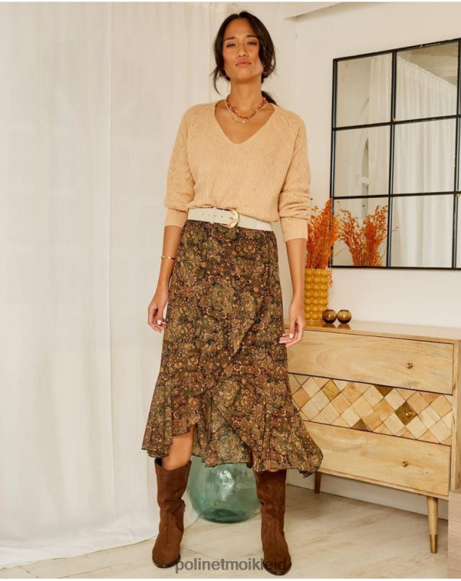 Polin et moi Rock Rüschen Schäferin HT8R321 Kleidung kaki