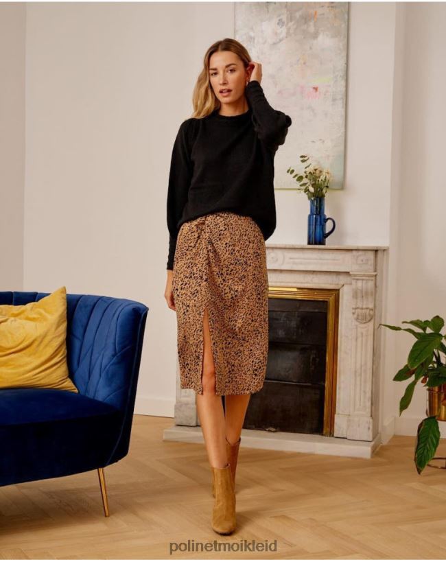 Polin et moi Rock mit Jadeknoten HT8R312 Kleidung Kamel