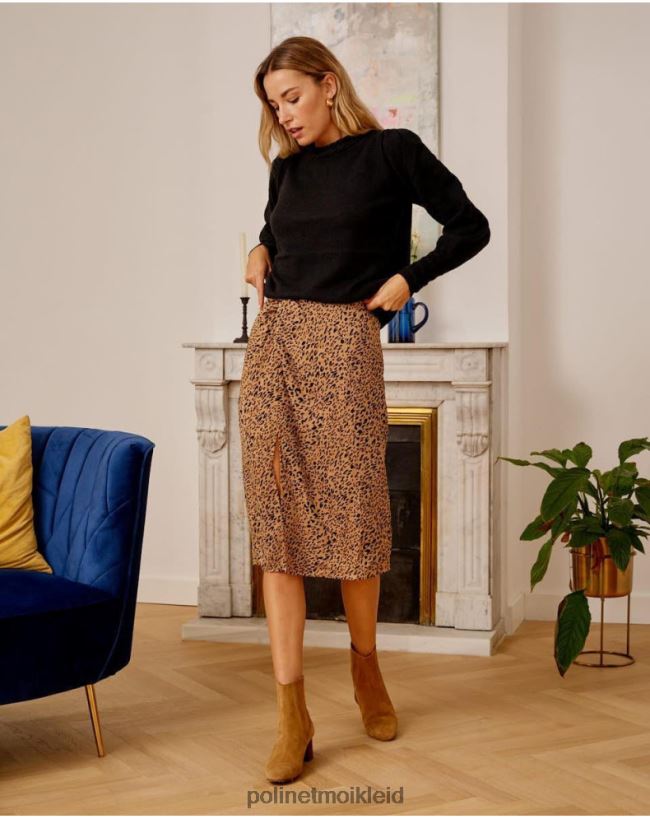 Polin et moi Rock mit Jadeknoten HT8R312 Kleidung Kamel