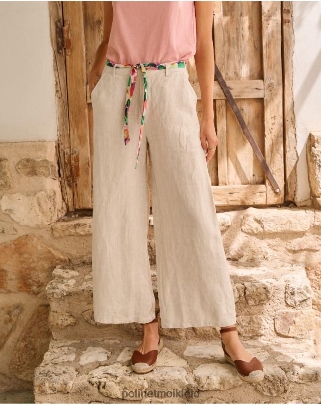 Polin et moi Ariday-Leinenhose HT8R327 Kleidung Beige