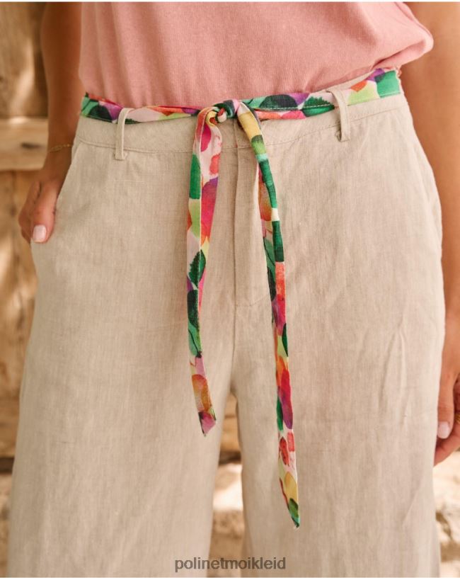 Polin et moi Ariday-Leinenhose HT8R327 Kleidung Beige