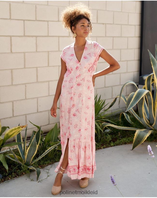 Polin et moi Adriana-Knopfkleid HT8R13 Kleidung Rose