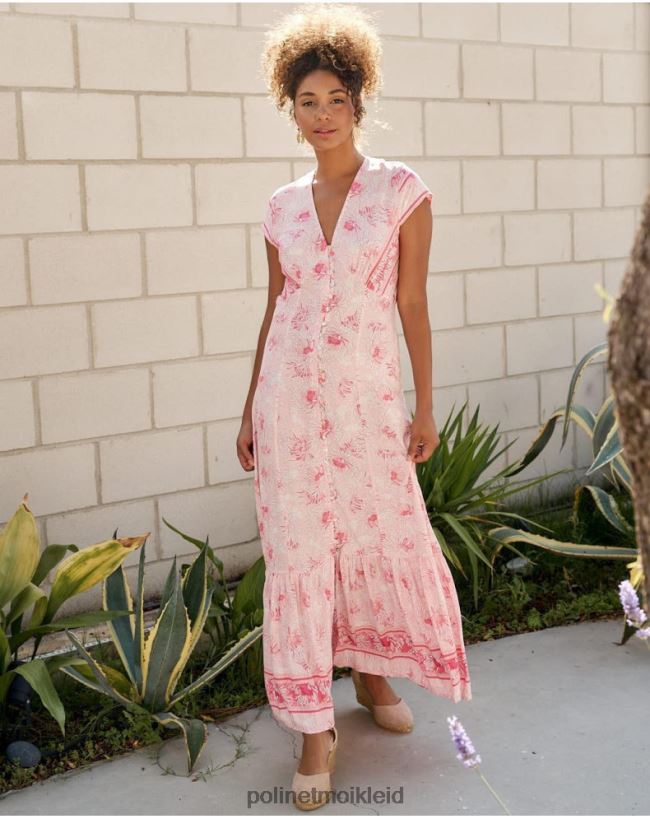 Polin et moi Adriana-Knopfkleid HT8R13 Kleidung Rose