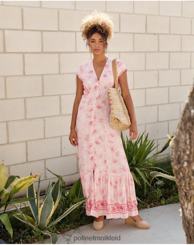 Polin et moi Adriana-Knopfkleid HT8R13 Kleidung Rose