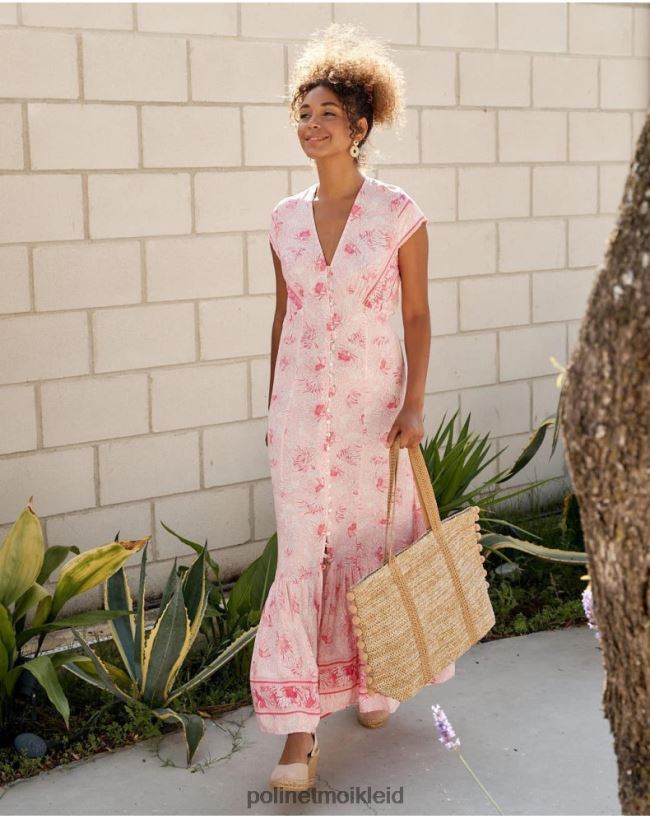 Polin et moi Adriana-Knopfkleid HT8R13 Kleidung Rose