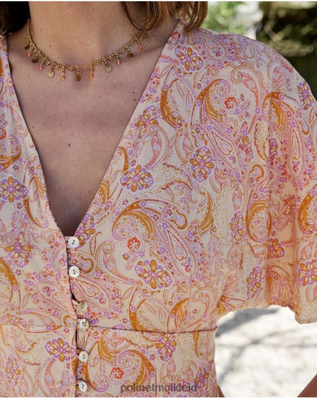 Polin et moi Agustina-Knopfkleid HT8R110 Kleidung Ocker