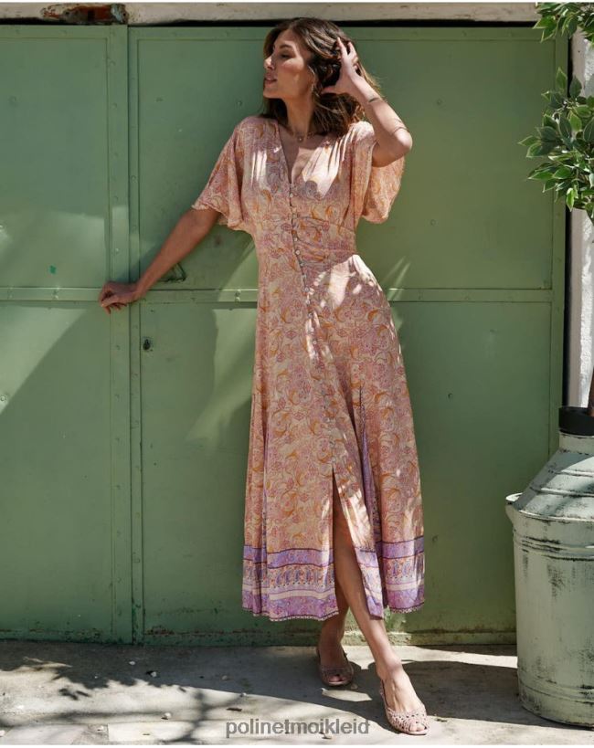 Polin et moi Agustina-Knopfkleid HT8R110 Kleidung Ocker