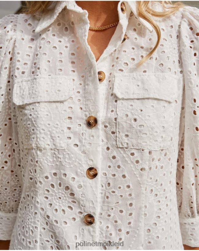 Polin et moi Batista-Elizama-Kleid HT8R65 Kleidung Weiß