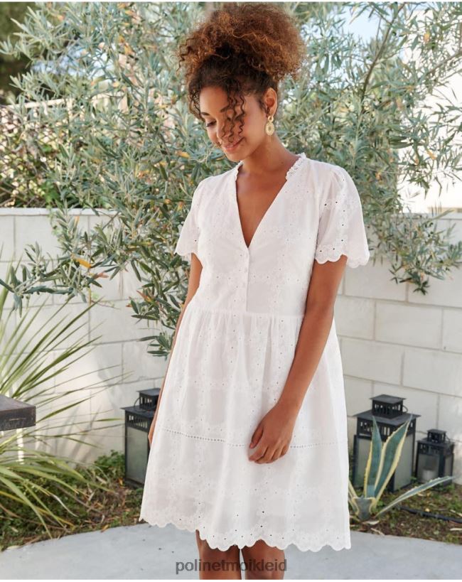Polin et moi Batista-Kleid Dani HT8R29 Kleidung Weiß