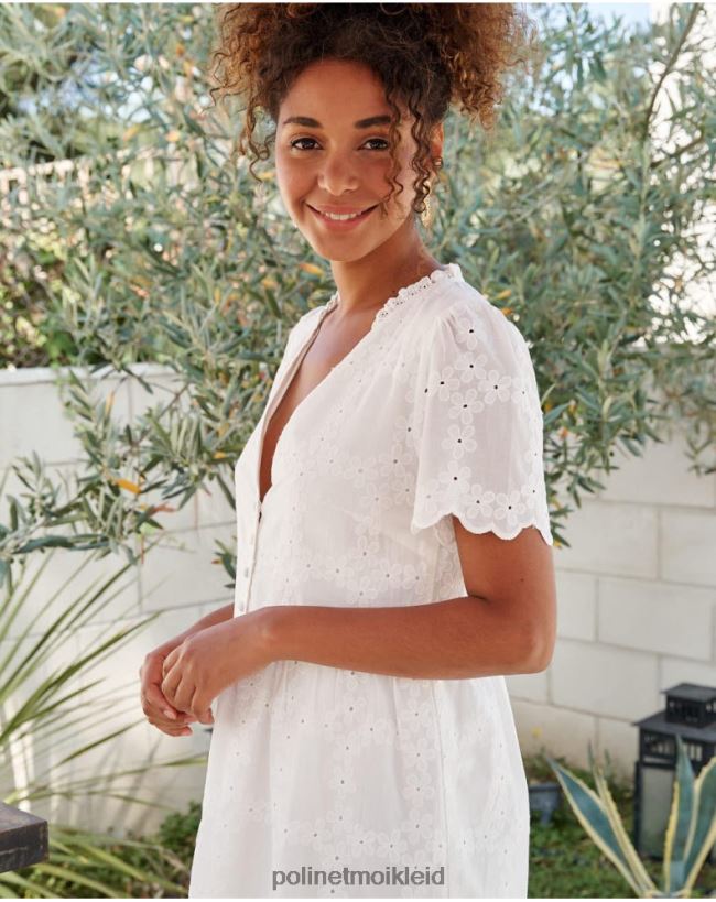 Polin et moi Batista-Kleid Dani HT8R29 Kleidung Weiß