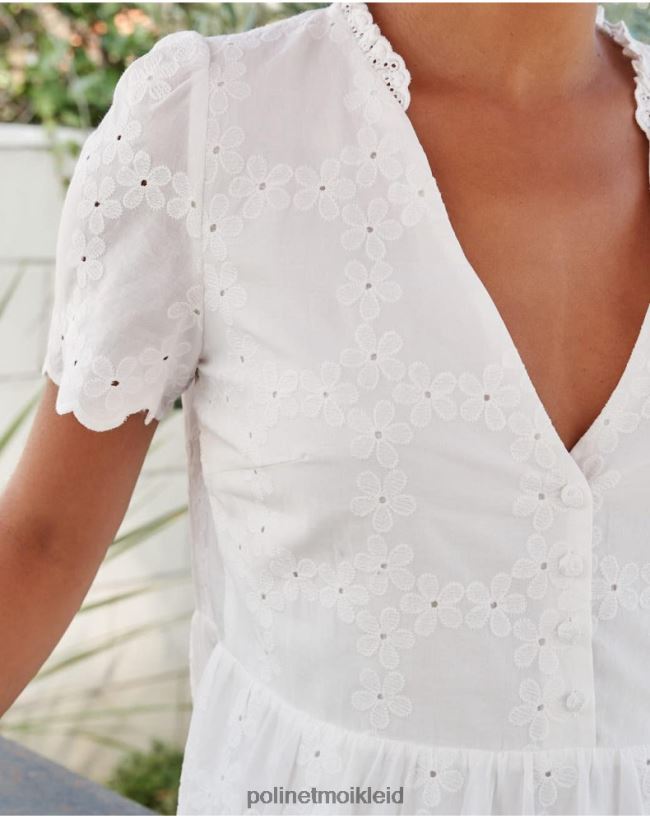 Polin et moi Batista-Kleid Dani HT8R29 Kleidung Weiß