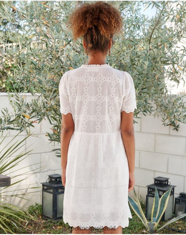 Polin et moi Batista-Kleid Dani HT8R29 Kleidung Weiß
