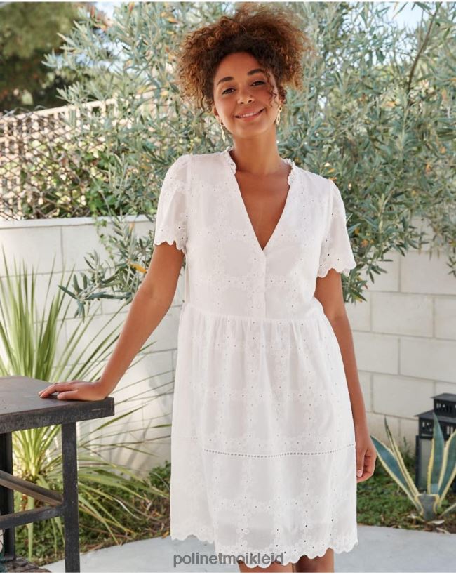 Polin et moi Batista-Kleid Dani HT8R29 Kleidung Weiß