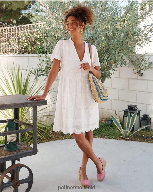 Polin et moi Batista-Kleid Dani HT8R29 Kleidung Weiß