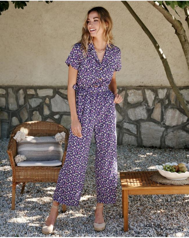 Polin et moi Benazir Blumenaffe HT8R104 Kleidung lila