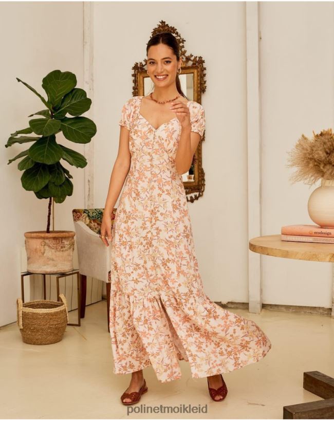 Polin et moi Blumenkleid Isolde HT8R94 Kleidung Lachs