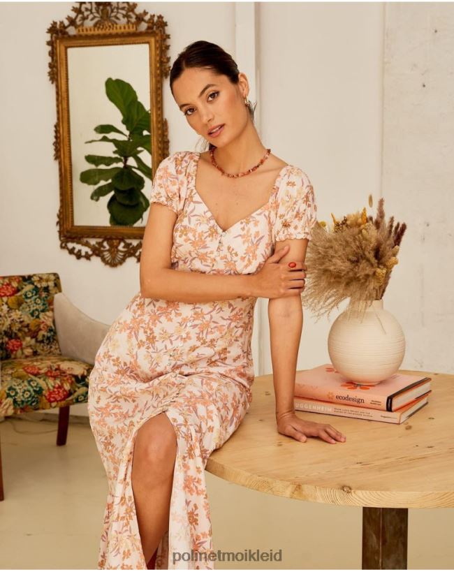 Polin et moi Blumenkleid Isolde HT8R94 Kleidung Lachs