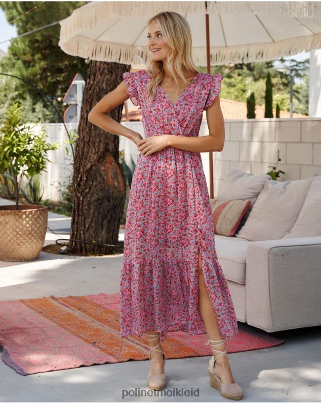 Polin et moi Blumenkleid Noa HT8R27 Kleidung Fuchsie