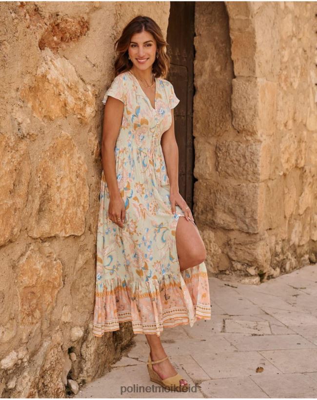 Polin et moi Boho-Ireny-Kleid HT8R36 Kleidung wassergrün